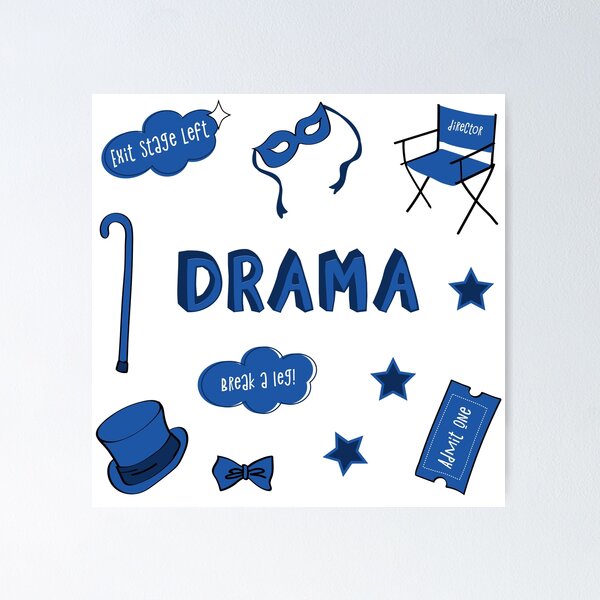 Item preview, Paquete de adhesivos Blue Drama School Subject designed and sold by The-Goods.