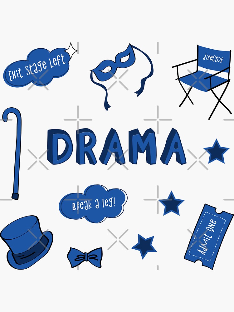 Thumbnail 3 of 3, Sticker, Blue Drama School Subject Sticker Pack designed and sold by The-Goods.