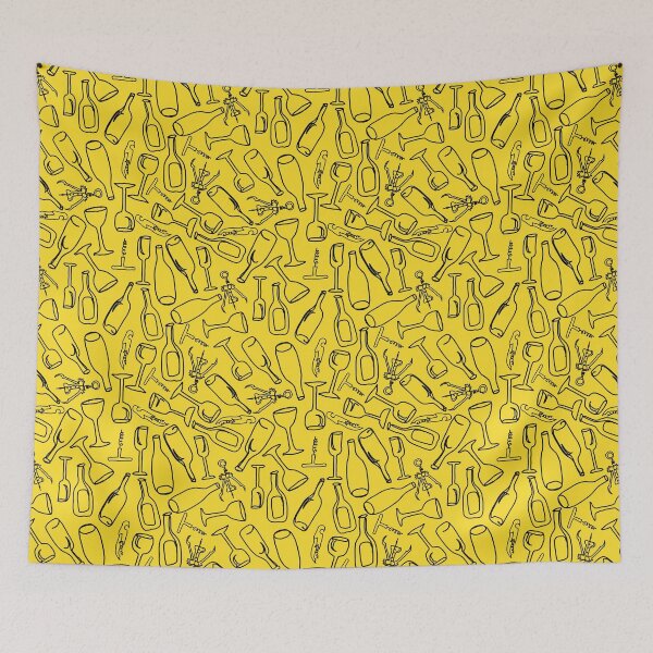 Item preview, Wine Time (yellow) designed and sold by NickiPost.