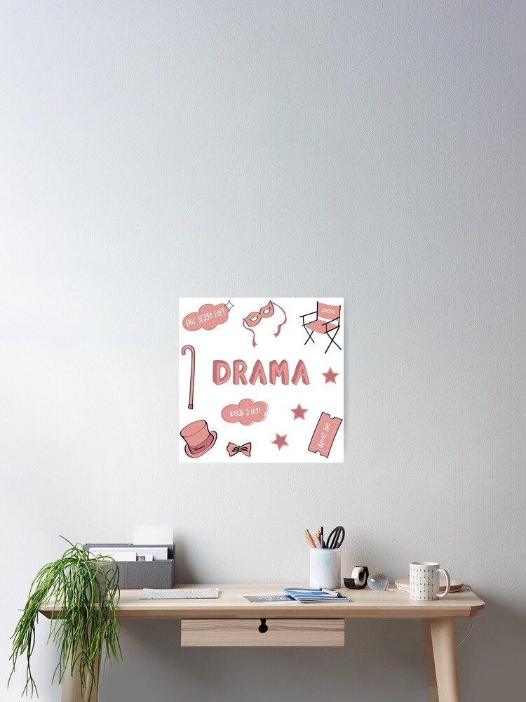Thumbnail 2 of 3, Poster, Peach Drama School Subject Sticker Pack designed and sold by The-Goods.