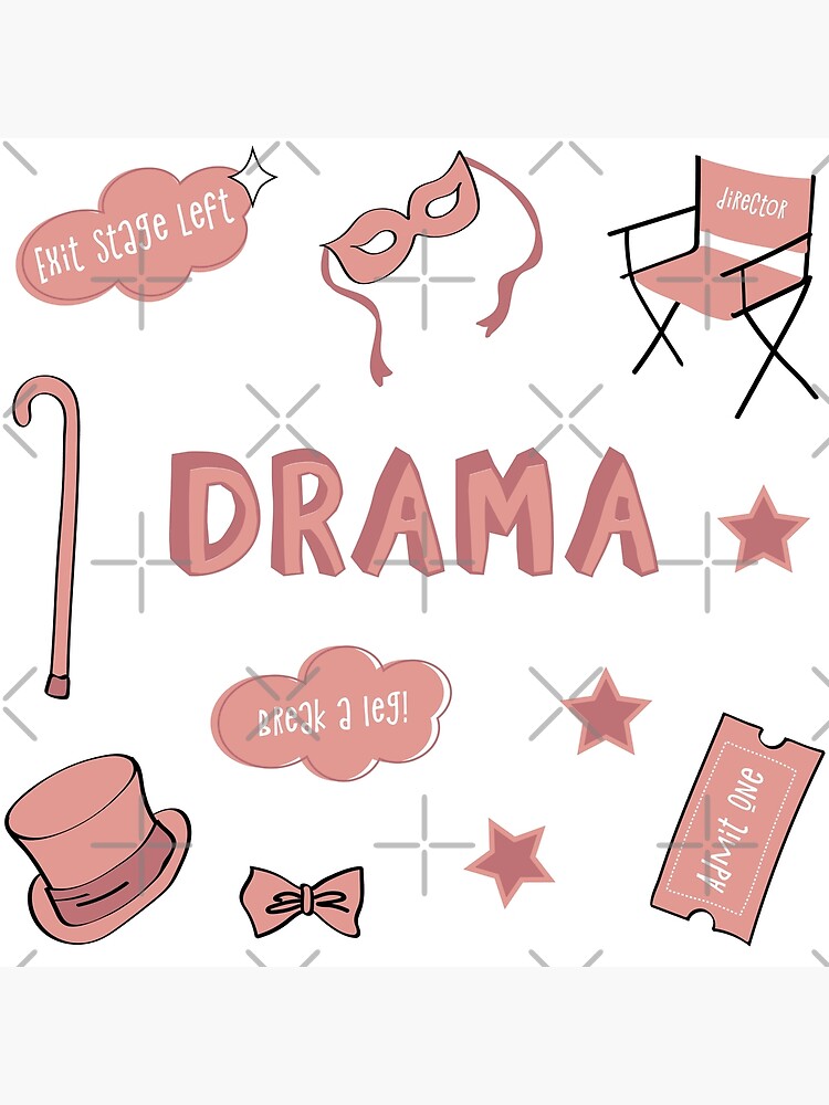 Thumbnail 3 of 3, Poster, Peach Drama School Subject Sticker Pack designed and sold by The-Goods.