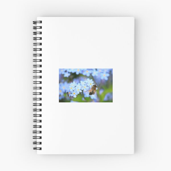 Item preview, A bee in flowers (forget-me-not) –  and a FLY! designed and sold by Woodlover.
