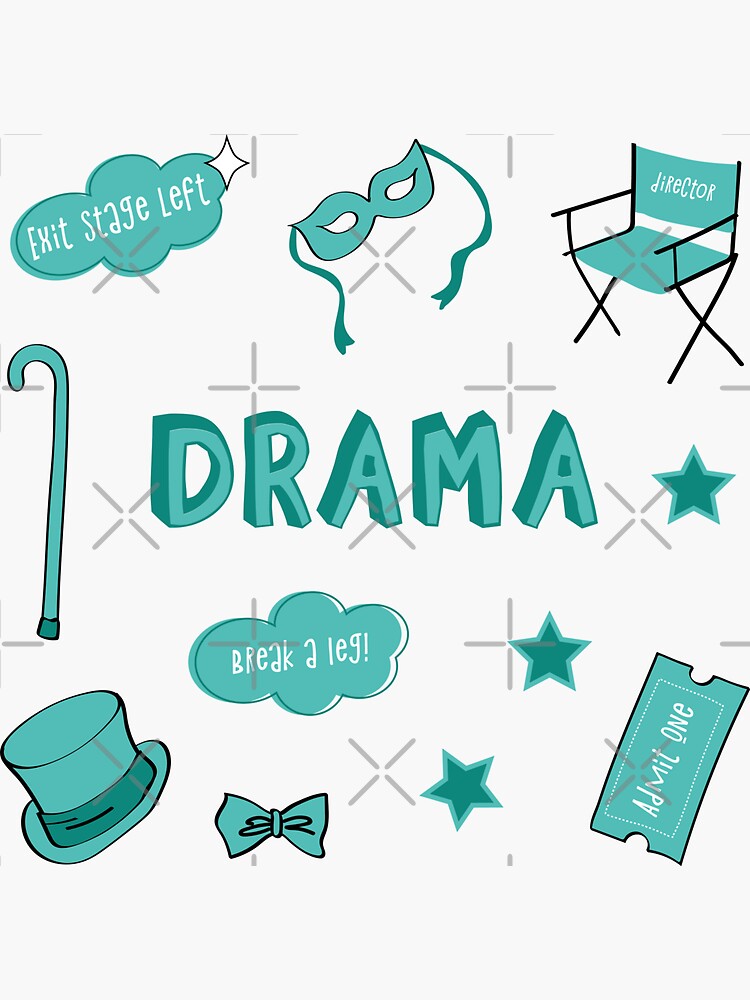 Thumbnail 3 of 3, Sticker, Teal Drama School Subject Sticker Pack designed and sold by The-Goods.