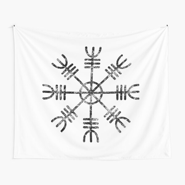 Aegishjalmur Black | Helm of Awe - Viking Art, Icelandic Staves Tapestry