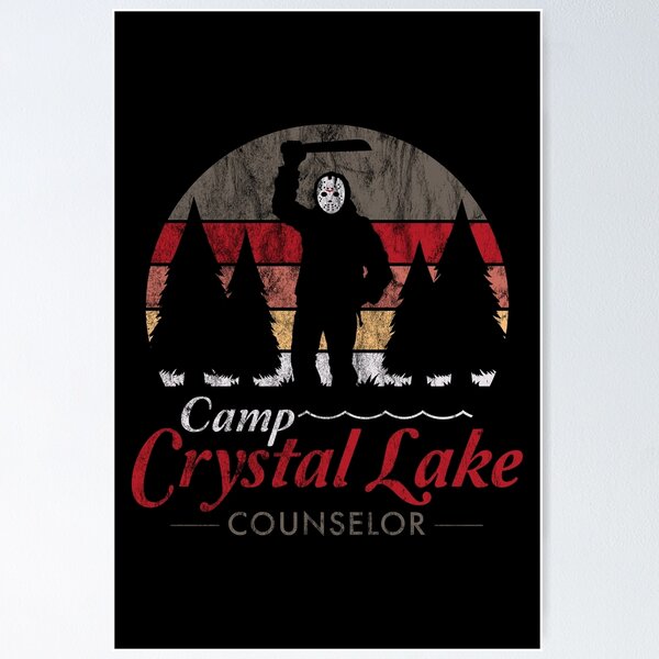 Artikelvorschau, Besuchen Sie Crystal Lake - Vintage Distressed Slasher Horror - Camp Counselor entworfen und verkauft von Nemons.