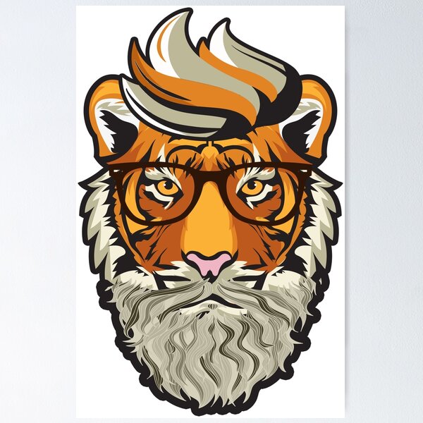 Item preview, Hipster tiger designed and sold by clad63.