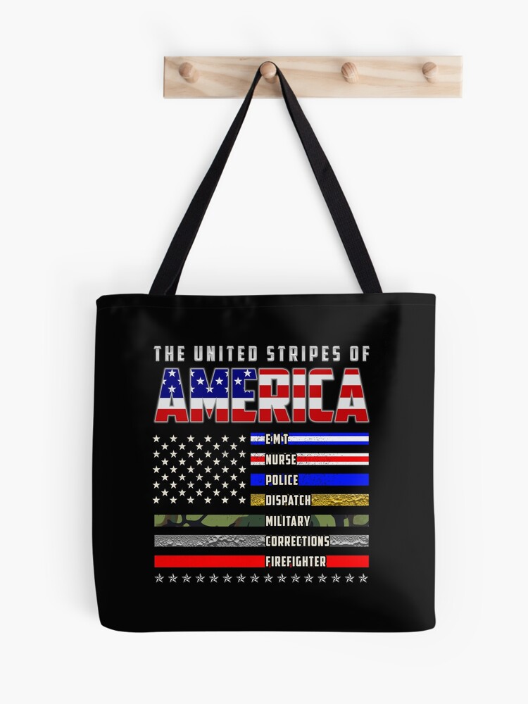 USA Thin Line Flag Police Military Nurse United Stripes Gifts | Tote Bag