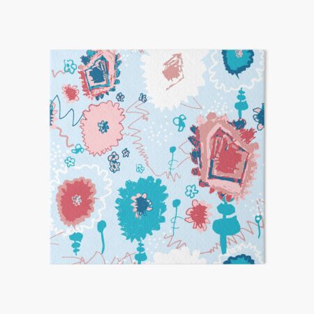 Flowers - sherbert with dots - Repeat Pattern Art Board Print