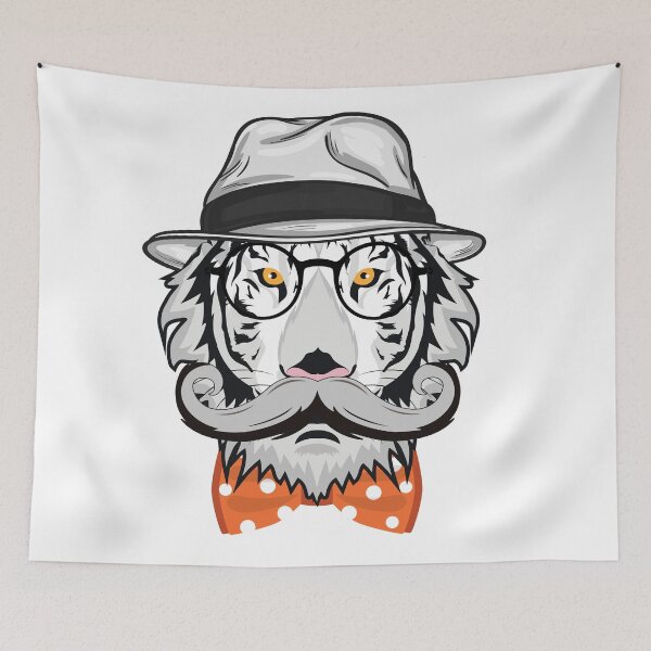 Item preview, Hipster White Tiger designed and sold by clad63.