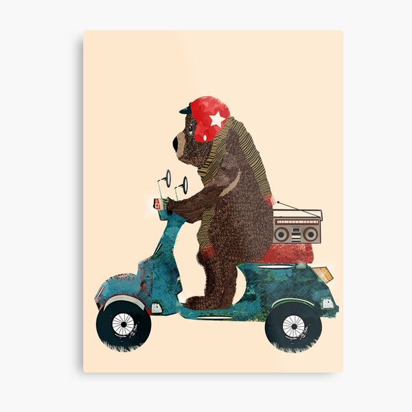 scooter bear Metal Print