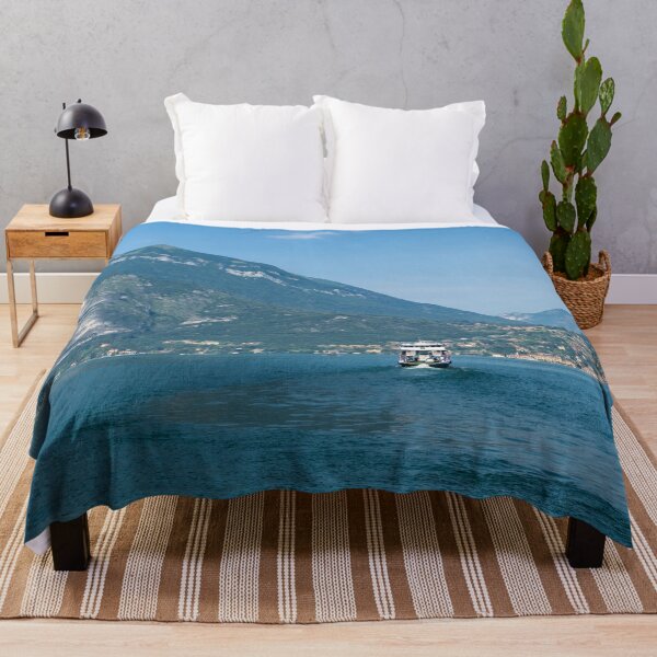 Item preview, Lake Como Gems - a Ferryboat Approaching Charming Menaggio on Lago di Como in Lombardy Italy  designed and sold by Georgia Mizuleva.