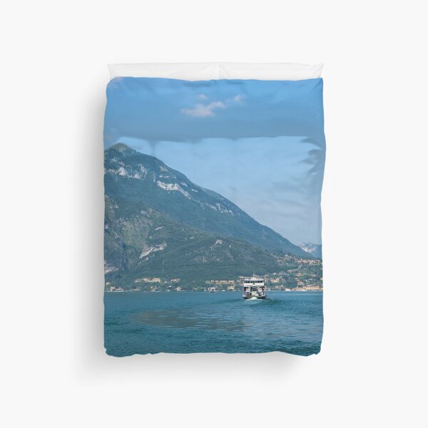 Item preview, Lake Como Gems - a Ferryboat Approaching Charming Menaggio on Lago di Como in Lombardy Italy  designed and sold by Georgia Mizuleva.