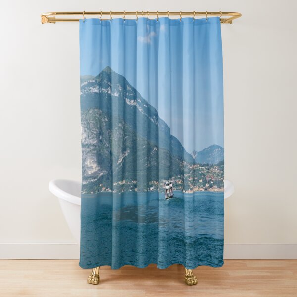 Item preview, Lake Como Gems - a Ferryboat Approaching Charming Menaggio on Lago di Como in Lombardy Italy  designed and sold by Georgia Mizuleva.