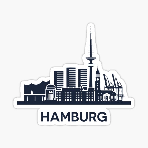 Autoaufkleber Sticker Hamburg Wappen, Aufkleber Kontur, Diverses