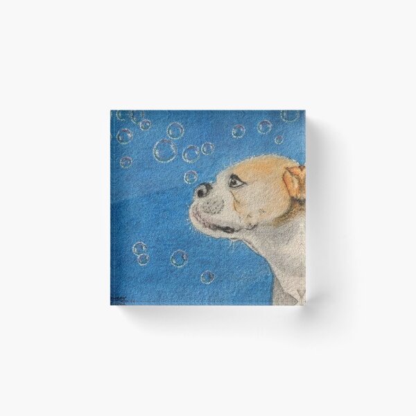 Item preview, Bulldog Plays Bubbles Art Painting designed and sold by factory88.