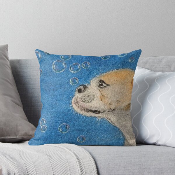 Item preview, Bulldog Plays Bubbles Art Painting designed and sold by factory88.