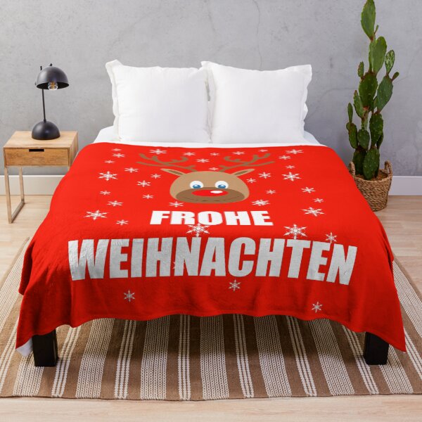 Item preview, Frohe Weihnachten German Merry Christmas Reindeer Snowflakes designed and sold by funnytshirtemp.