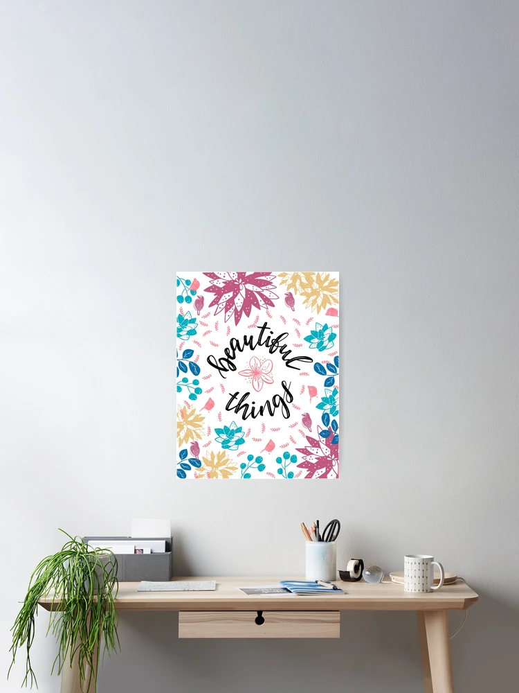 Thumbnail 2 of 3, Poster, Beautiful Things Lettering designed and sold by GrayCatGraphics.