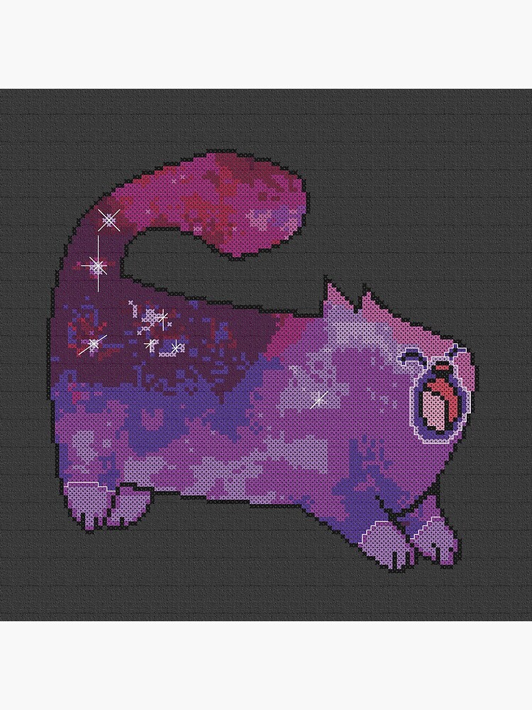 Thumbnail 4 of 4, Pillow, Cross Stitch Style Galaxy Cat designed and sold by evenstarhancock.