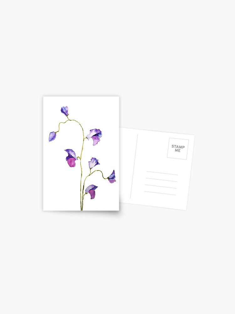 colorful wild flowers watercolor painting Postcard for Sale by  ColorandColor