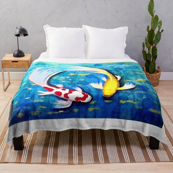 Item preview, Golden and Red/white Koi Fish Love Painting designed and sold by factory88.