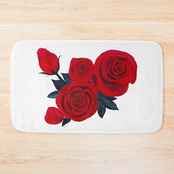Item preview, Red Roses with Leaves Painting - Roses Art Tattoo Design  designed and sold by SWildDesign.