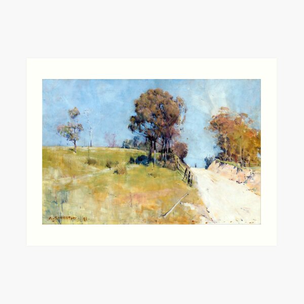 Arthur Streeton Sunlight Cutting on a Hot Road Art Print