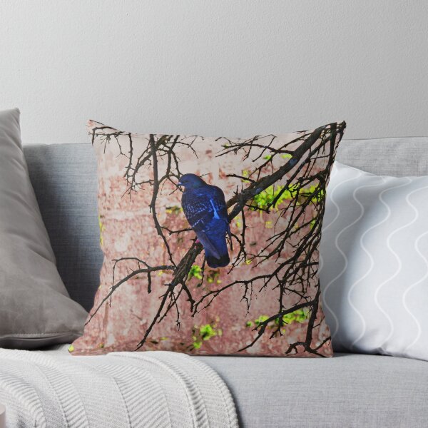 Item preview, Blue Pigeon Pink Wall Bare Tree  designed and sold by Anna Lemos.
