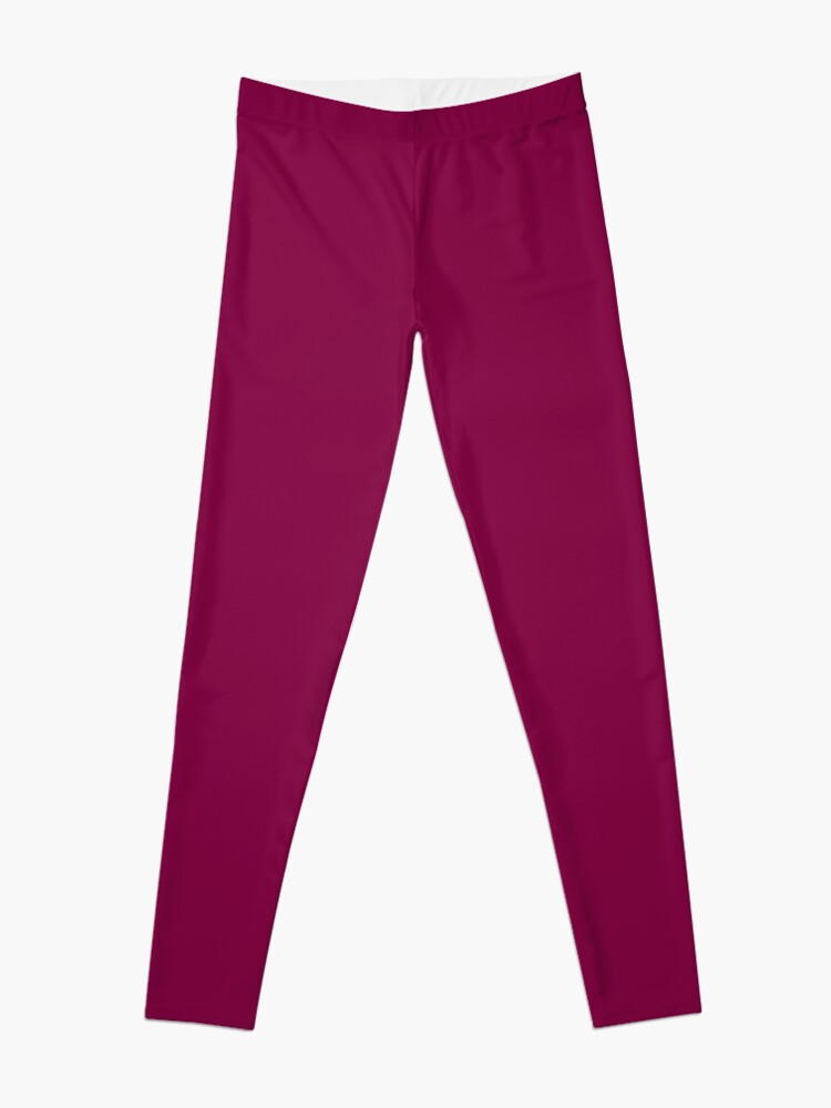 Solid Dark Maroon Red Color Leggings