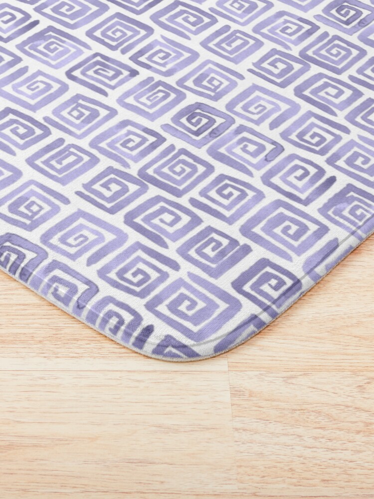 Alternate view of Watercolor Greek Key Pattern - Lilac Bath Mat