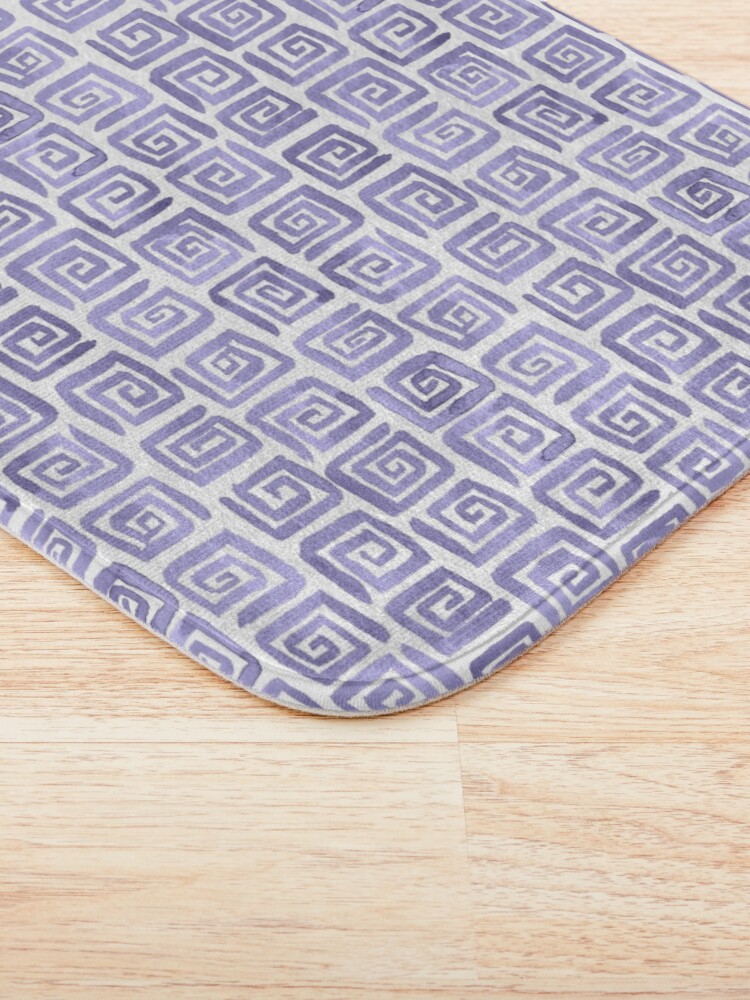 Alternate view of Watercolor Greek Key Pattern - Lilac Bath Mat