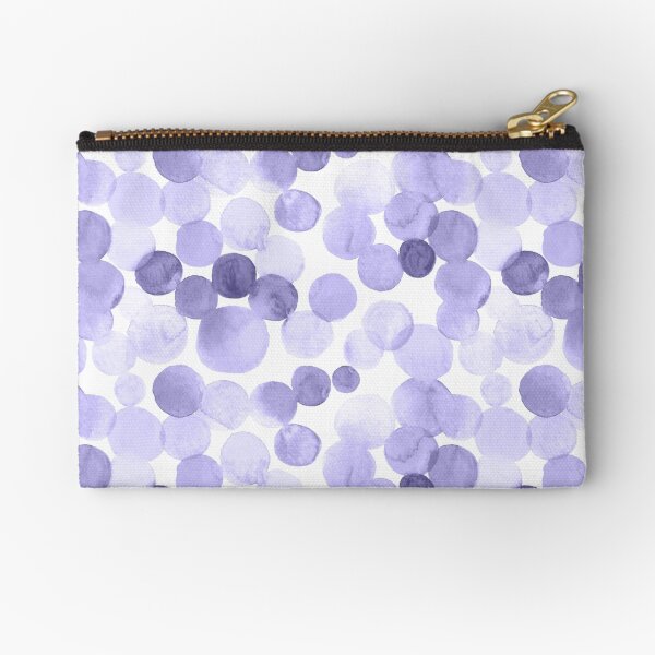 Watercolor Circles - Lilac Zipper Pouch