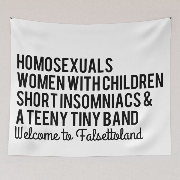 Item preview, Welcome to Falsettoland (Black on white, with "WTF") designed and sold by Alaina Fritzinger.