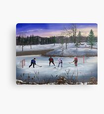 Pond Hockey Metal Print