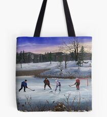 Pond Hockey Tote Bag