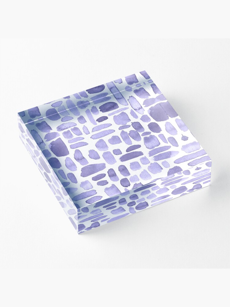 Alternate view of Watercolor Paint Brush Stroke Pattern - Lilac Acrylic Block