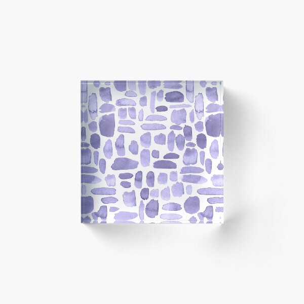 Watercolor Paint Brush Stroke Pattern - Lilac Acrylic Block