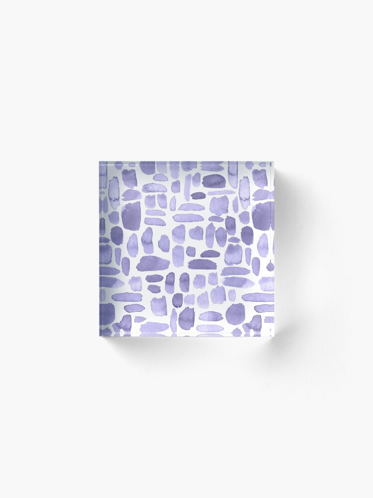 Alternate view of Watercolor Paint Brush Stroke Pattern - Lilac Acrylic Block