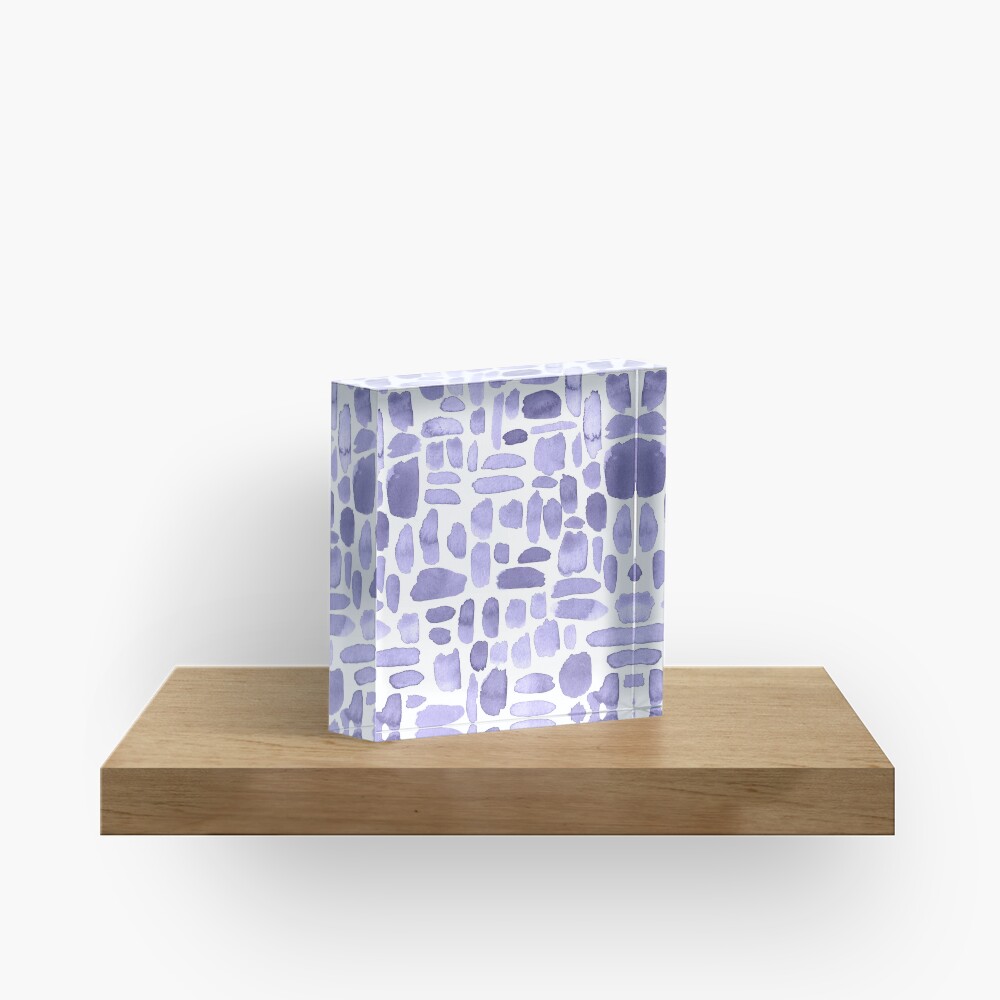 Watercolor Paint Brush Stroke Pattern - Lilac Acrylic Block