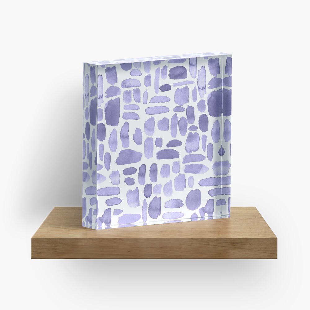 Watercolor Paint Brush Stroke Pattern - Lilac Acrylic Block