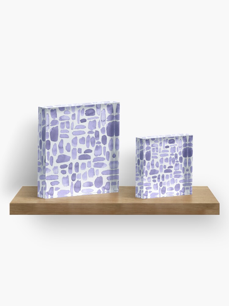 Alternate view of Watercolor Paint Brush Stroke Pattern - Lilac Acrylic Block