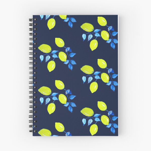 Item preview, Lemons and Blue Leaves Designs and Patterns on Navy designed and sold by SWildDesign.