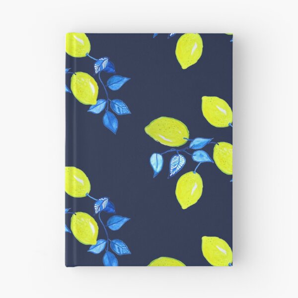Item preview, Lemons and Blue Leaves Designs and Patterns on Navy designed and sold by SWildDesign.