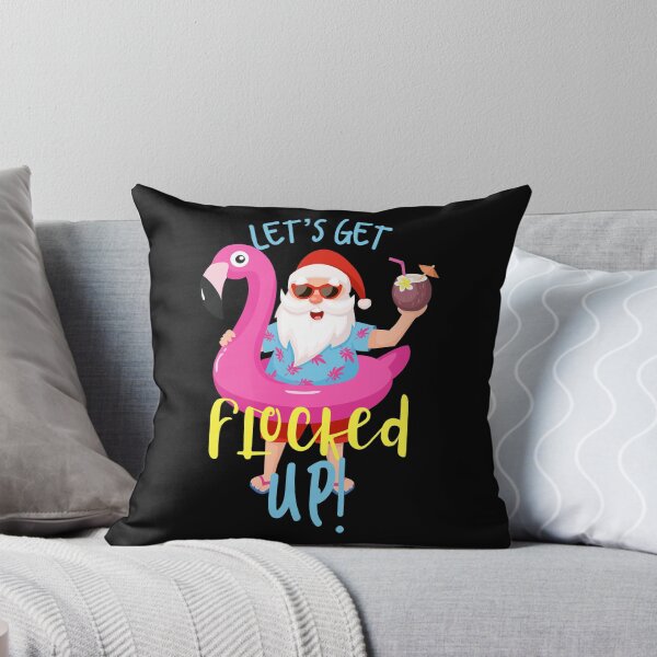 Item preview, Let's Get Flocked Up Santa Claus Flamingo Retro Christmas design designed and sold by NoveltyMerch.