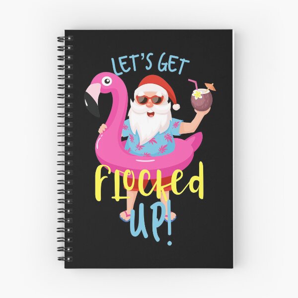 Item preview, Let's Get Flocked Up Santa Claus Flamingo Retro Christmas design designed and sold by NoveltyMerch.