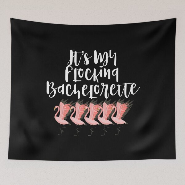 Aperçu de l'œuvre C'est mon flocage Bachelorette Pink Flamingo Flock design créée et vendue par NoveltyMerch.