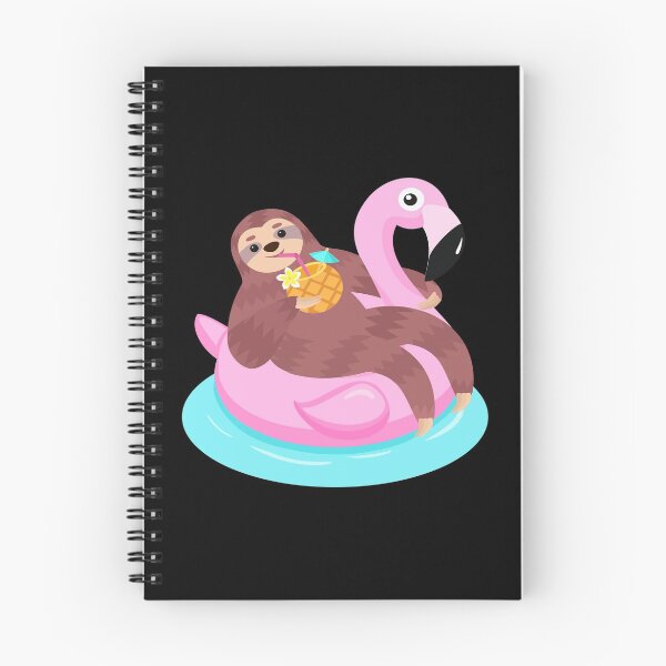 Item preview, Sloth Relaxing on a Pink Flamingo Pool Float Graphic print designed and sold by NoveltyMerch.