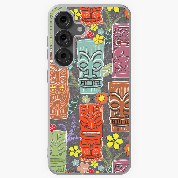 Aperçu de l'œuvre Mid Century Tiki Festival avec des fleurs et des soleils créée et vendue par vinpauld.