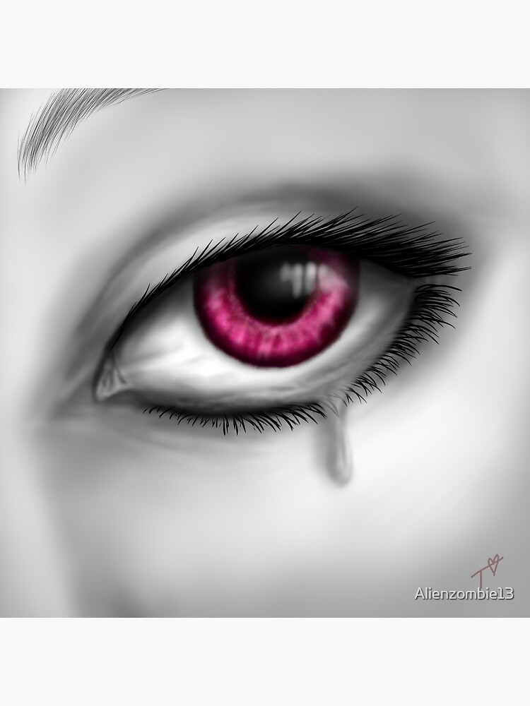 Tarjetas De Felicitacion Rosa Ojos Llorando De Alienzombie13 Redbubble