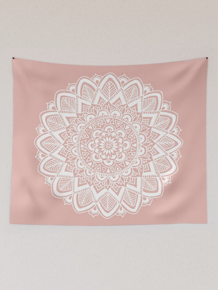 Small Pink & Purple Floral Ombre Mandala Wall Tapestry, Hippie Tapestry  Wall Hanging